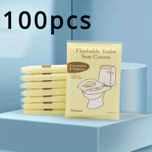(100pcs) "Eco-Friendly" Flushable Toilet Seat Covers - 30/50/100 Pack, Perfect for Potty Training & Travel, Ideal for Public Restrooms, Airplanes, Camping