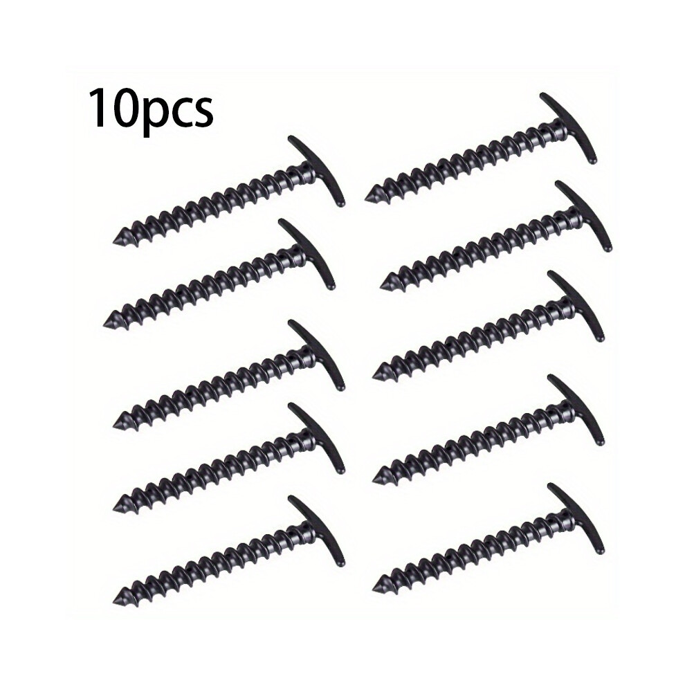 (Black) 10Pcs Outdoor Ground Stakes - Windproof Canopy Tent Spiral Nails For Camping, Outdoor Tools Red Black Green 9435439572650