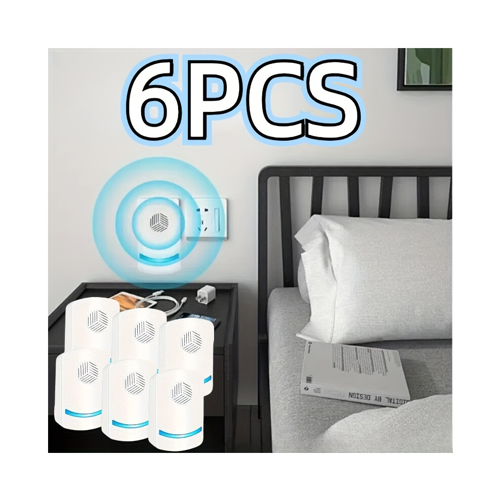 (6pcs) 1/6pcs Ultrasonic Mosquito Repellent Device, Electronic Insect Repellent with LED Light, Portable Size, Indoor Plug-In,-image-OPC-PH25SNX-NEW