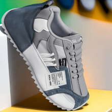 (grey, 7) Men'S Casual Lace-Up Sneakers - Green & White, Breathable Mesh Upper, Comfortable Walking Shoes