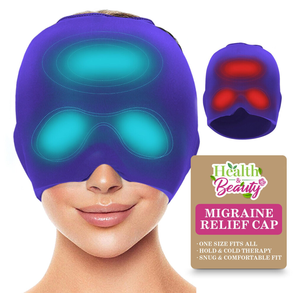 Closkye (As Shown) Tension Headache Migraine Relief Cap Ice Cold Heat Compressed Therapy Hat Mask