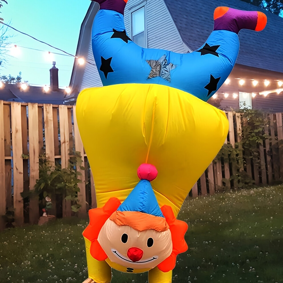 Mdsrjone (, One-Size) Adult Inflatable Clown Costume For Standing On Head Yellow