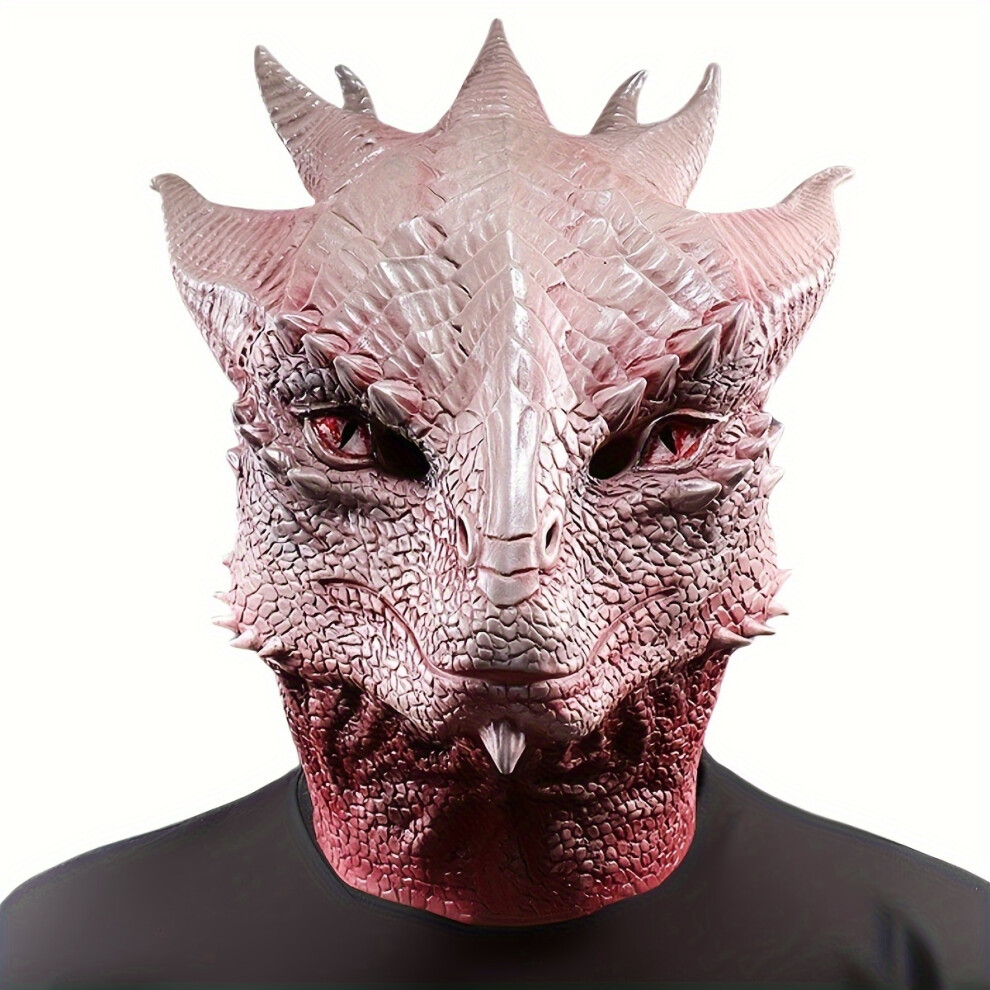 (red faucet) Unique Dragon Mask, Polygonal Dinosaur Latex Mask, Natural Latex Animal Theme Costume Props for Halloween, Prom And Party Dress-Up-image-OPC-PH25SXB-NEW