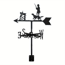 1pc Hunter Hound Weather Vane Garden Weather Vane For Roof Installation Of Wind Indicator Metal Creative Orion Metal Weather Vane