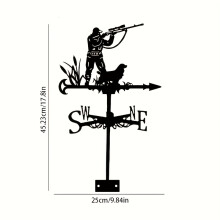 1pc Rust-Resistant Metal Hunter Wind Vane with Hunting Scene Design - Outdoor Farmhouse Decor