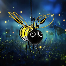 (solar energy bee) Solar Bee Lights, Metal Insect Garden Lamps, Low-Voltage Solar-Powered Pathway Lighting with Detachable Design, Plastic Lamp Shade