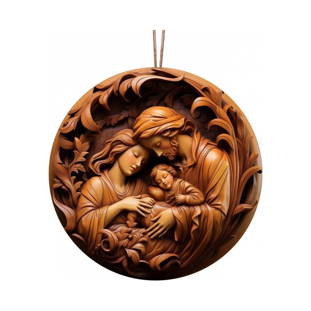 (6)Accessoire accrocheur de voiture crèche bébé Jésus dessin animé pour des vibrations joyeuses festives