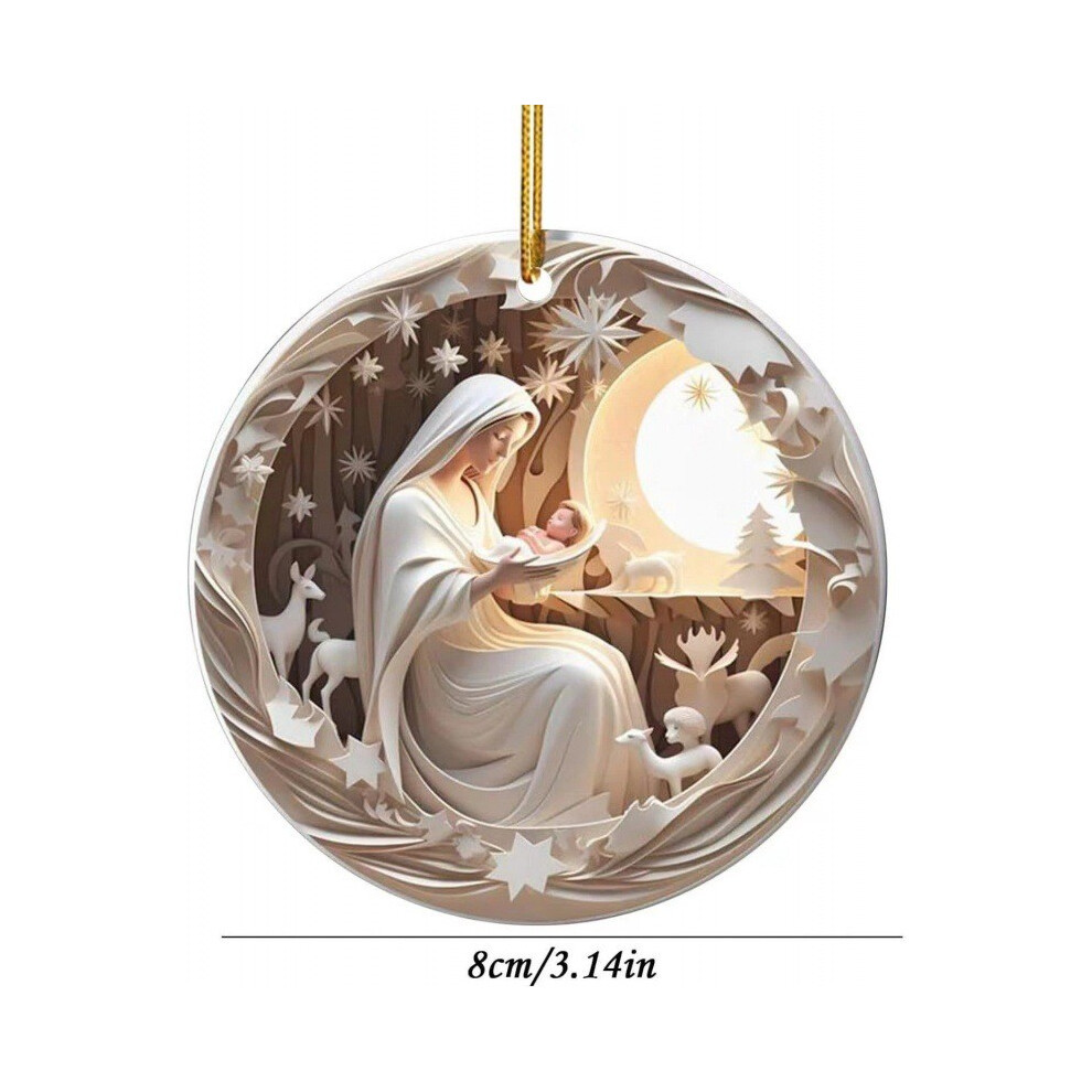 (8)Accessoire à suspendre voiture crèche bébé Jésus dessin animé accrocheur pour des vibrations festives joyeuses
