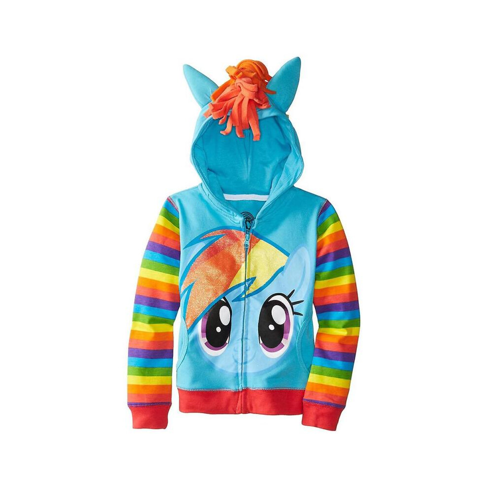 (130cm, Light Blue) Kid's Unicorn Hoodie Long Sleeve Sweatshirt with Wings & Ears & Hairs Design