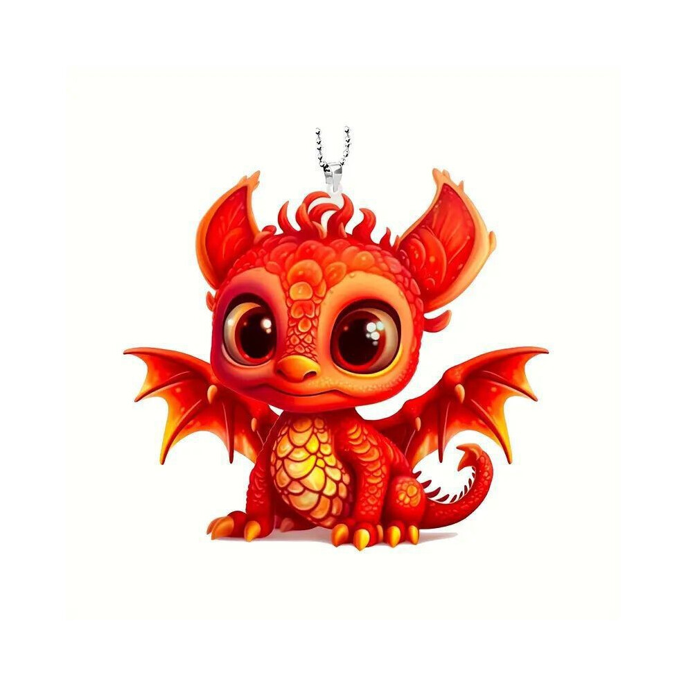 Accessoire décoration suspension voiture dragon rouge acrylique vibrant parfait pour design intérieur