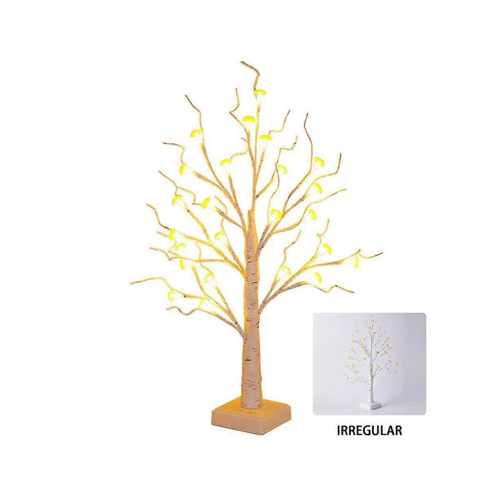 (Irregular) LED Birch Tree Table Lamp - Warm Decorative Lighting for Holiday Parties, Desk, and Home Decor