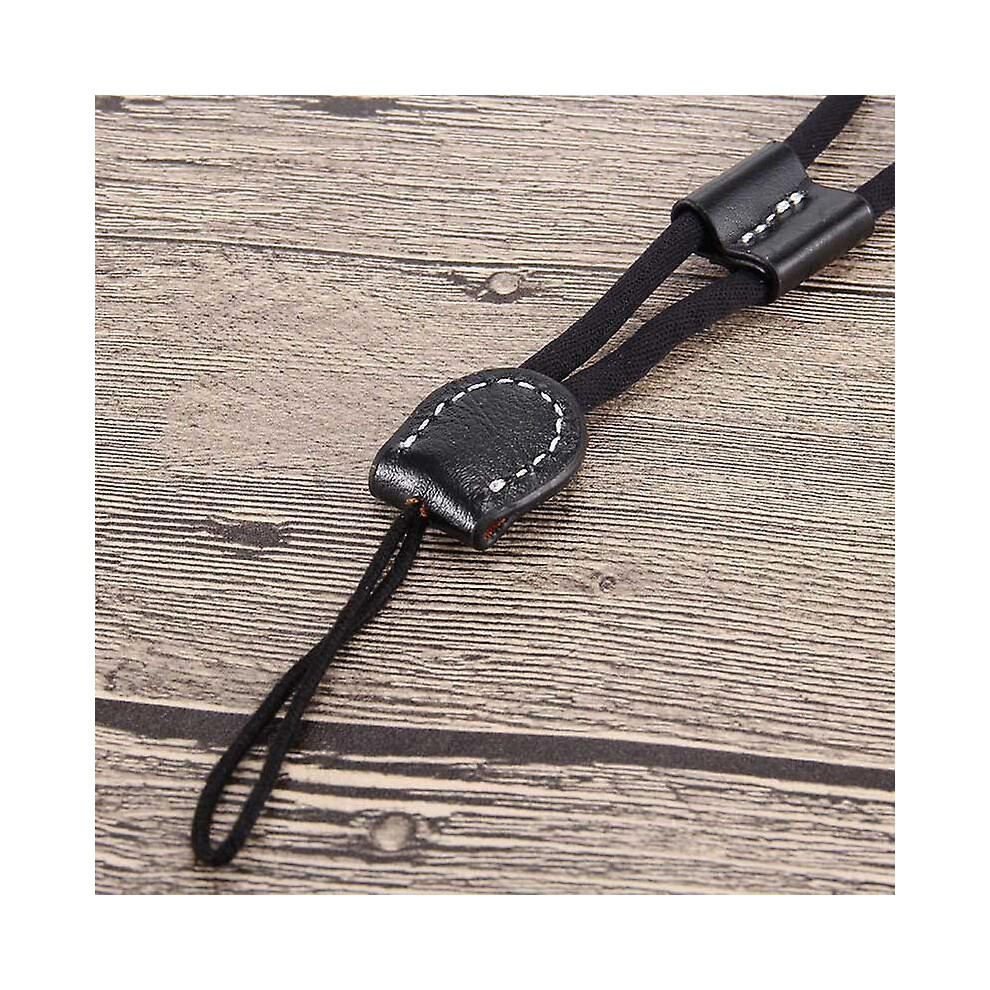 (Black) Universal Camera Hand Wrist Strap Cotton PU Grip Band Carrying Belt for Canon Sony Fuji Panasonic