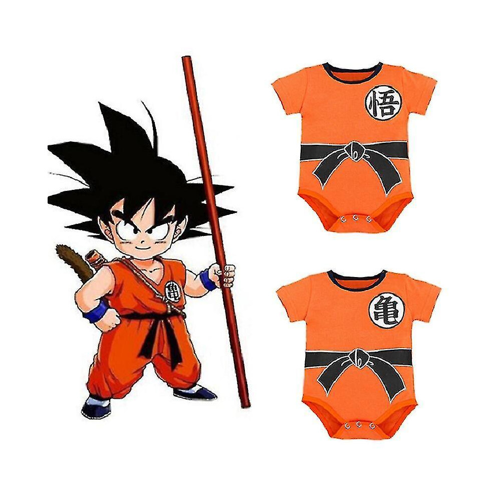 (70(3-6months), HY2274) Son Goku Outfits Summer Baby Newborn Baby Boy Girl Romper Bodysuit Jumpsuit Sunsuit Cartoon Clothes