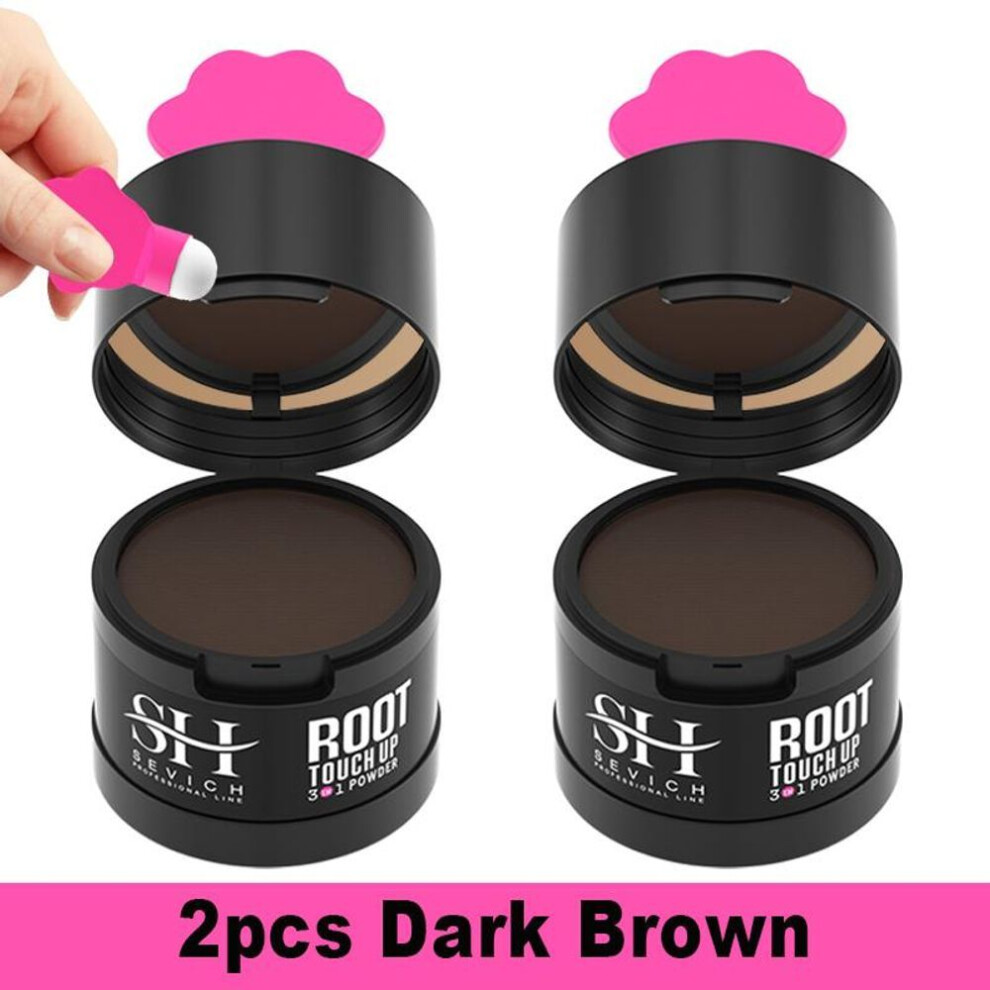 (medium brown, 2pcs) 2024 New Hairline Powder 4g Sevich Black Root Cover Up Instant Waterproof Hair Line Shadow Powder Hair Concealer Coverage Makeup