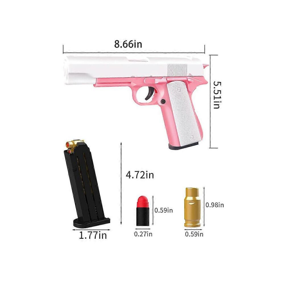 (Pink) Toy Guns Ball Blaster With Soft Bullets Toys Foam Blaster Shooting Games Education Toy Model For 6,7,8,9,14+ Kids