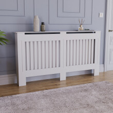 (Large) Chelsea Radiator Heater Cover Slatted White