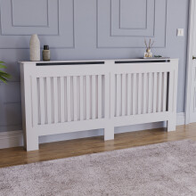 (Extra Large) Chelsea Radiator Heater Cover Slatted White