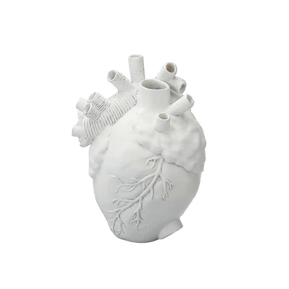 (white) Heart Shape Heart-shaped Flower Container Vase Dried Body Sculpture Resin Elegant Vases Pots Home Decoration