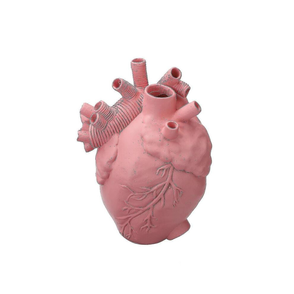 (pink) Heart Shape Heart-shaped Flower Container Vase Dried Body Sculpture Resin Elegant Vases Pots Home Decoration