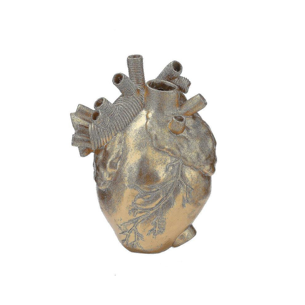 (gold) Heart Shape Heart-shaped Flower Container Vase Dried Body Sculpture Resin Elegant Vases Pots Home Decoration