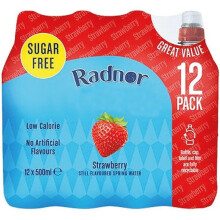 Radnor Splash Strawberry Still Flavoured Spring Water – 12 x 500ml – Sugar-Free, Low-Calorie, Natural Flavourings