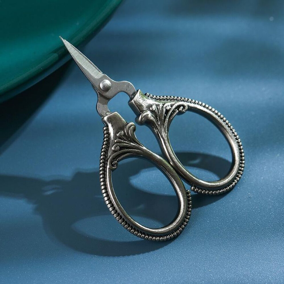 (grey) 6cm Mini Retro Pocket Scissors Antique Thread Cutter Vintage Scissors Embroidery Cross Stitch Sewing Stainless Steel Scissors