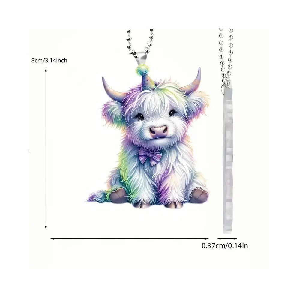 Charmante vache dessin animé acrylique décoration voiture pour sapin de Noël et décoration maison