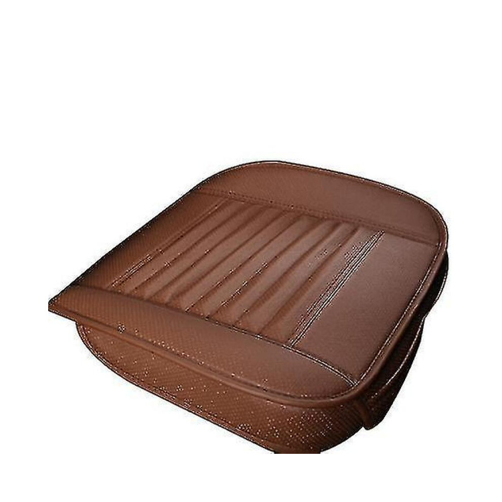 (Brown) Car Front Seat Cover Breathable Leather Cushion Chair Mat Pad Protector