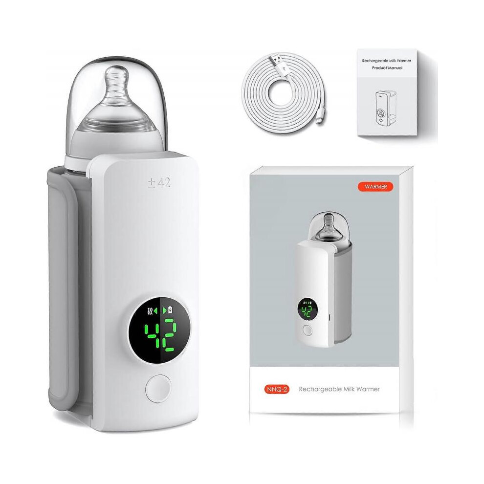Portable Electric Bottle Warmer for Milk & Breastmilk, 6000mAh Cordless Travel Warmer, On-the-Go Baby Bottle Heater