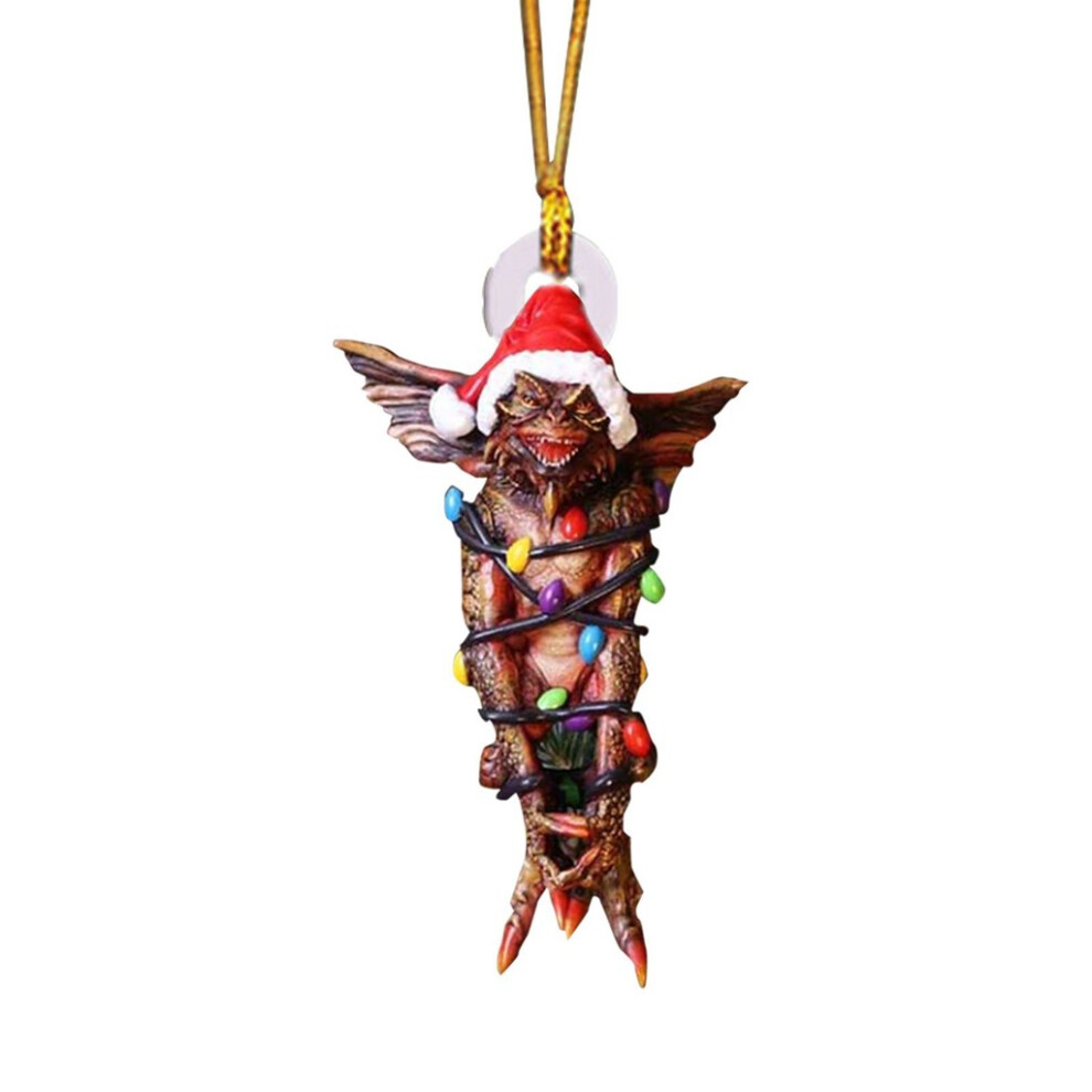 (5)Charmant bas de Noël acrylique chien dragon décoration pour voiture sac à dos décoration maison