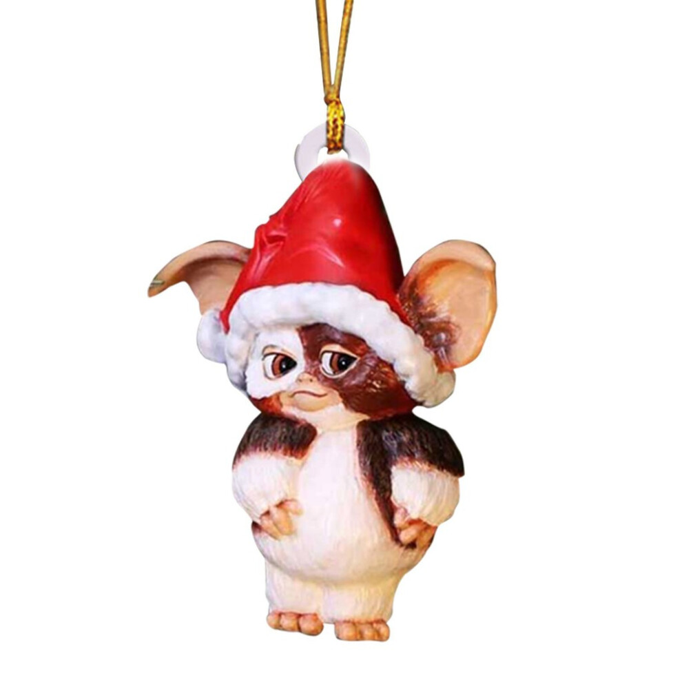 (4)Charmant bas de Noël acrylique chien dragon décoration pour voiture sac à dos décoration maison