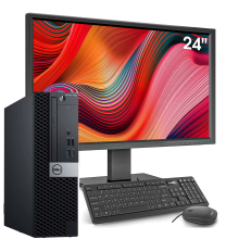 Dell PC Bundle 24'' Monitor Core i5 8th Gen 500 GB M.2 16GB DDR4 Windows 11 WiFi - Refurbished