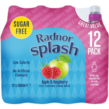 Radnor Splash Apple & Raspberry Still Flavoured Spring Water – 12 x 500ml – Sugar-Free, Low-Calorie, Natural Flavourings