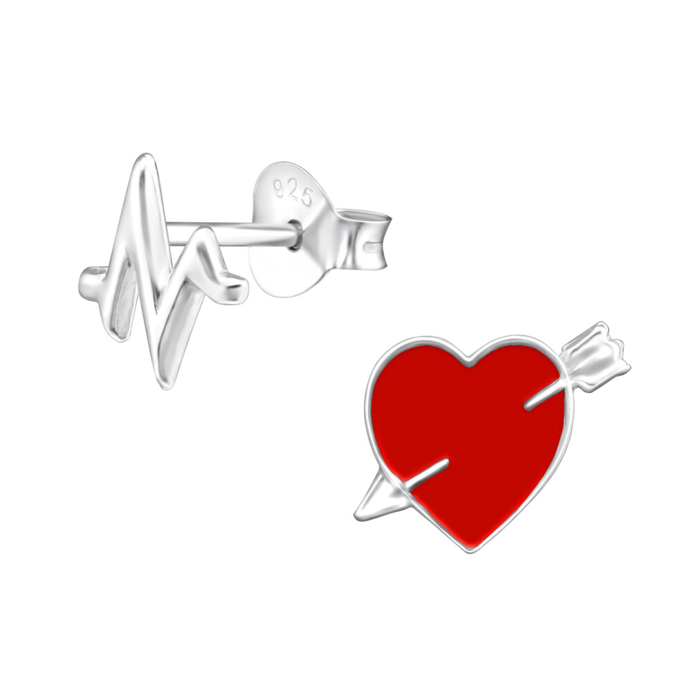 Heart & Heart beat Ear Studs