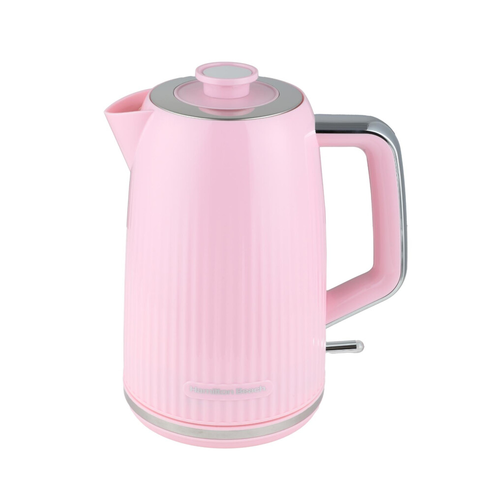 Hamilton Beach Electric Kettle, Miami, 1.7L, Boil Dry Protection, Auto Shut Off, Detachable Limescale Filter, 360° Swivel Base, Water Level Window, Flamingo Pink - HB3023F - Image 3