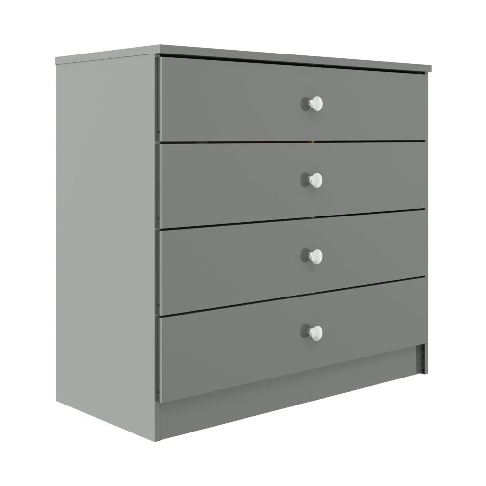 Modern Chest of Drawer, Denver 3 Drawer Chest Grey Gloss