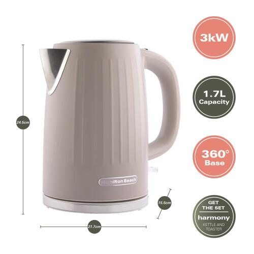 Hamilton Beach Hamilton Beach, Harmony Electric Kettle, 1.7L, Cappuccino, HBK012C 2
