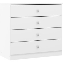 Modern Chest of Drawer, Denver 3 Drawer Chest White Gloss