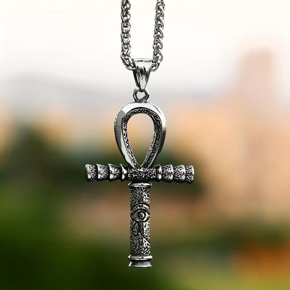 Vintage Fashion Punk Eternal Cross Pendant Chain Necklace Men Jewelry