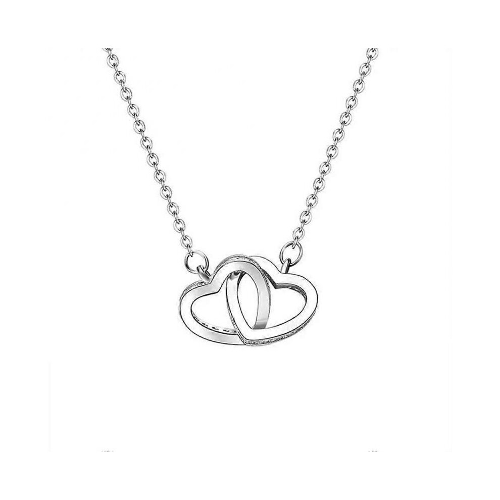Hearts Necklace Silver S925 Platinum Plating Pendant Birthday Gift