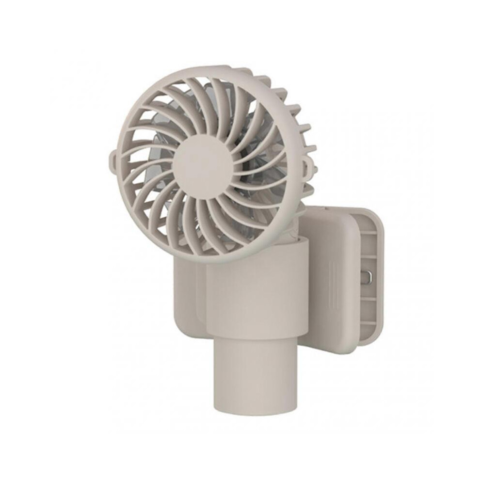 (Apricot) Portable 2-in-1 Clip-On and Desk Fan with 3 Speed Settings, Rechargeable 1000mAh Battery, Compact and Quiet