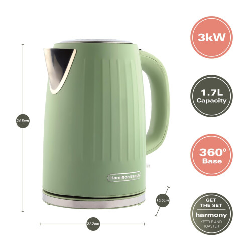 Hamilton Beach Hamilton Beach, Harmony Electric Kettle, 1.7L, Matcha, HBK012M 2