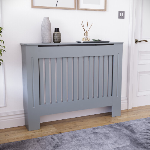 Vida Designs (Medium) Chelsea Radiator Heater Cover Slatted Dark Grey