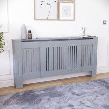 (Adjustable) Chelsea Radiator Heater Cover Slatted Dark Grey