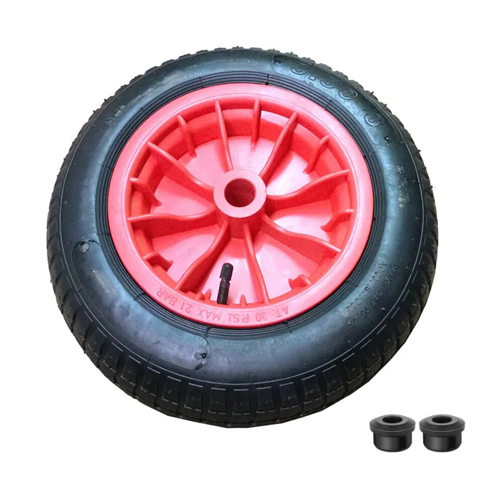 1x 14" Wheelbarrow Pneumatic Inflatable Tyre 3.50-8 REPLACEMENT RED