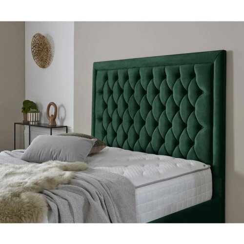 Snugg Furniture (King 5Ft, Emerald) Valencia Plush Velvet Upholstered Bed 2