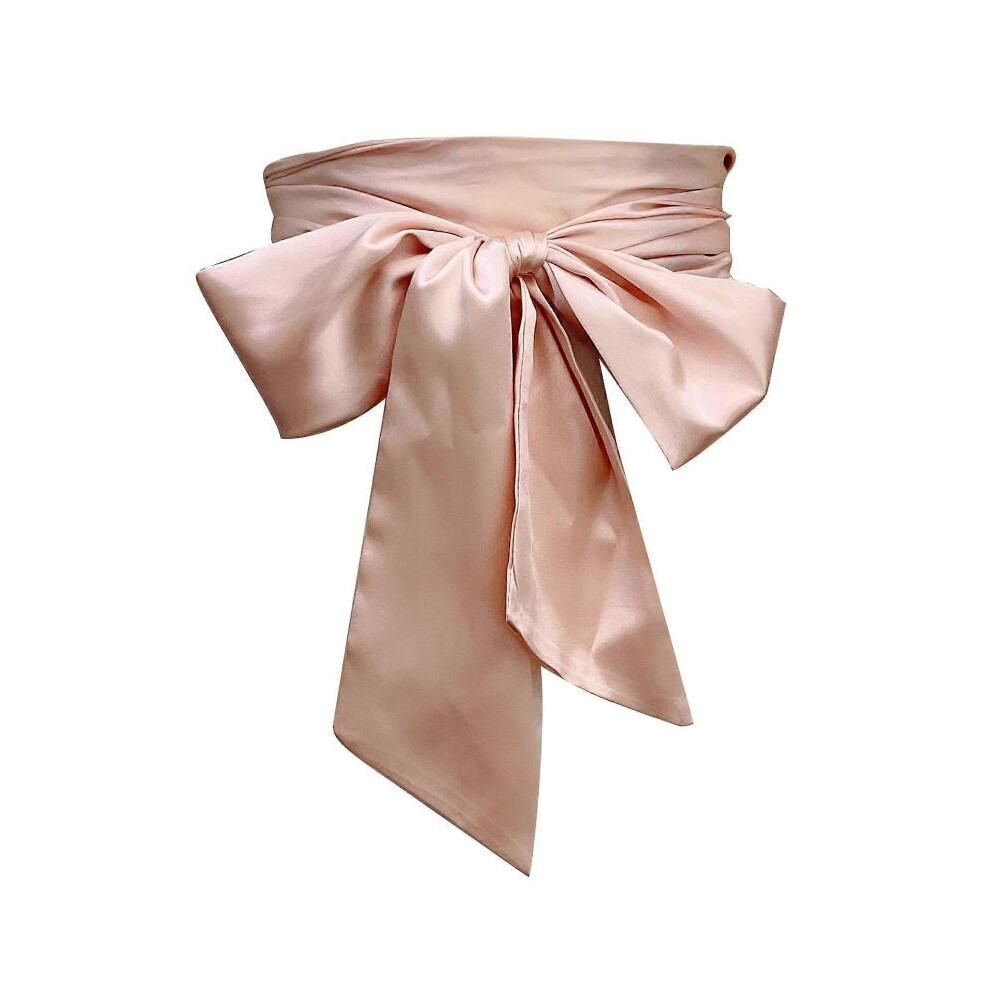 (Pink) Ribbon Waist Band 250cm Long 9.5cm Wide Dress Belt Long Ribbon Sash Wide Girdle for Bridal Gowns and Special Occasion  Yellow