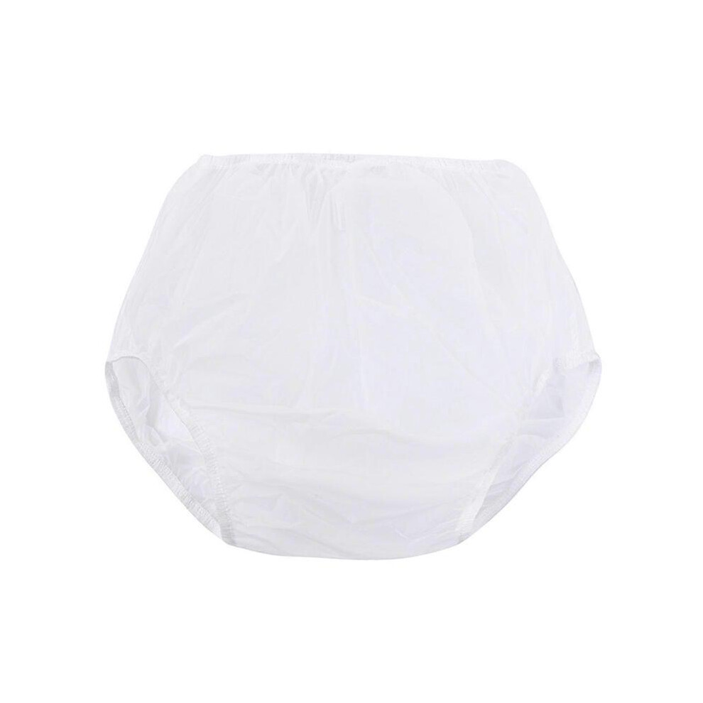 (S, White) Leakproof Adult Diaper Cover Water Resistant Incontinence Underwear Plastic Pants Briefs for Disabled Elderly Postpartum  White XL