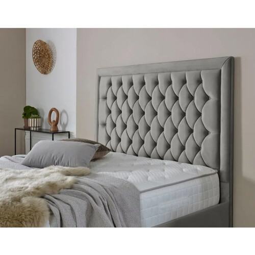 Snugg Furniture (King 5Ft, Silver) Valencia Plush Velvet Upholstered Bed 2