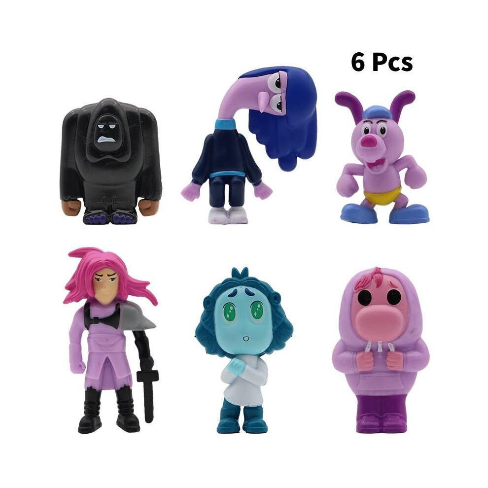 (6Pcs)Intérieur Extérieur 2 Figurines PVC Modèle Poupée Décoration Gâteau Statues Présentoir Collections Enfants